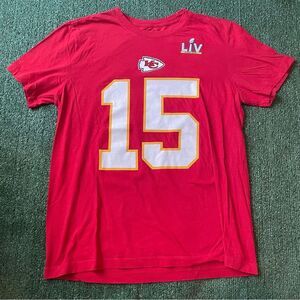 Nike Patrick Mahomes Kansas City Chiefs Super Bowl LIV #15 Jersey T Shirt Large